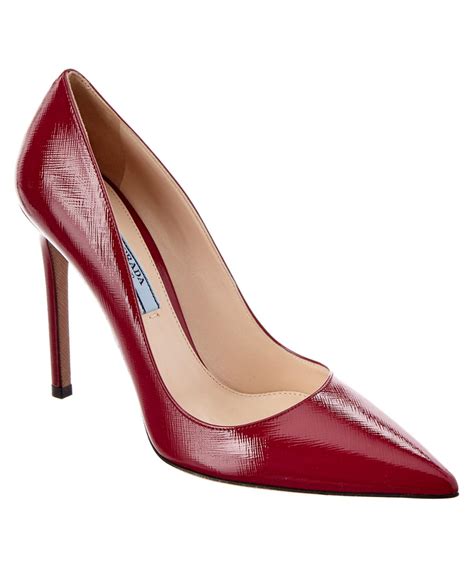 prada pointy toe pump light pink|Prada leather pumps.